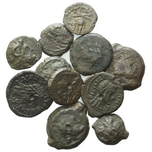 Lot of 11 Ptolemaic Æ coins to be catalogued. Lot to be sold as is, no return