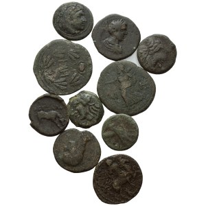 Lot of 10 Æ coins to be catalogued. Lot sold as is, no returns.
