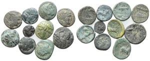 Lot of 10 Greek Æ coins to be catalogued. Lot to be sold as is, no returns.