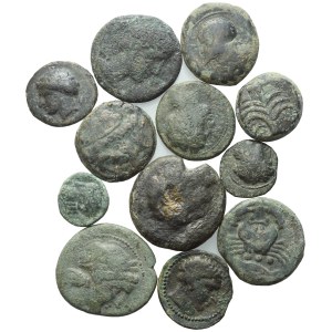 Lot of 12 Æ coins to be catalogued. Lot sold as is, no returns.
