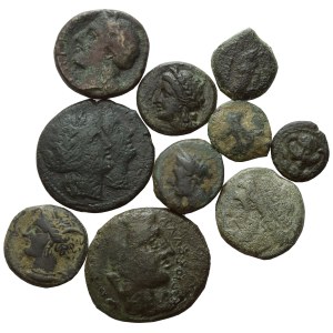 Lot of 10 Æ coins to be catalogued. Lot to be sold as is, no returns.