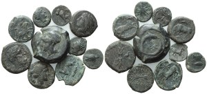 Lot of 10 Greek Æ coins to be catalogued. Lot to be sold as is, no returns.