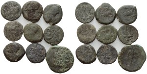 Lot of 9 Greek Æ coins to be catalogued.