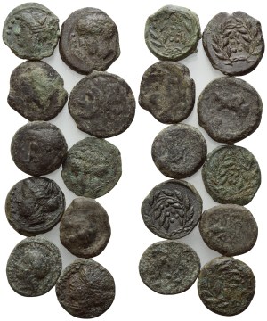 Lot of 10 Greek Æ coins to be catalogued.