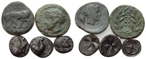 Lot of 5 Greek coins to be catalogued.
