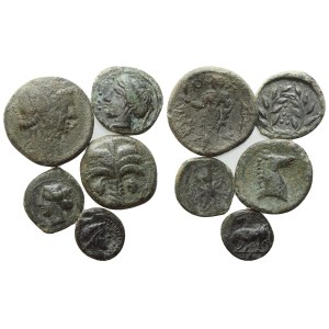 Lot of 5 Æ coins to be catalogued. Lot sold as is, no returns.