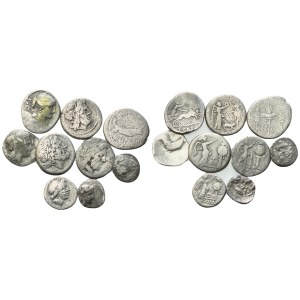 Lot of 9 Roman AR coins to be catalogued. Lot sold as is, no returns.