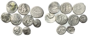Lot of 9 Roman AR coins to be catalogued. Lot sold as is, no returns.