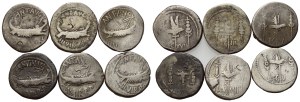 Lot of 6 Mark Antony Legionary denarii. Lot sold as is, no returns.