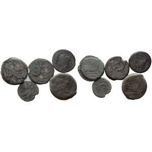 Lot of 10 Roman Republican Æ coins to be catalogued. Lot to be sold as is, no returns.