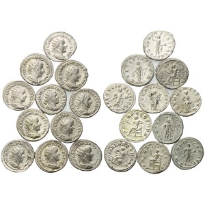 Lot of 11 Roman AR coins to be catalogued. Lot to be sold as is, no returns.
