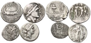 Lot of 4 Roman Republican denarii. Lot sold as is, no returns.