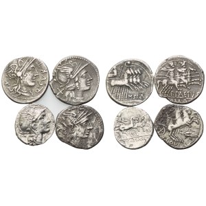 Lot of 4 Roman Republican denarii. Lot sold as is, no returns.