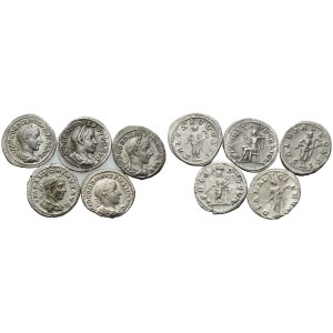 Lot of 5 Roman AR coins to be catalogued. Lot sold as is, no returns.