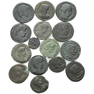 Lot of 15 Roman Æ coins to be catalogued. Lot sold as is, no returns.