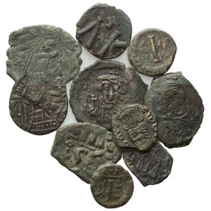 Lot of 10 Byzantine Æ coins to be catalogued. Lot sold as is, no returns.