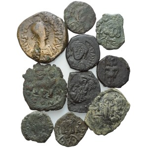 Lot of 10 Byzantine Æ coins to be catalogued. Lot to be sold as is, no returns.
