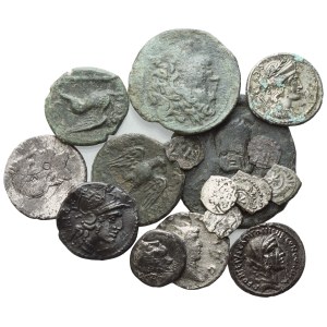 Lot of 16 AR and Æ coins to be catalogued. Lot to be sold as is, no returns.