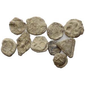 Lot of 10 lead tesserae. To be sold as is, no returns.