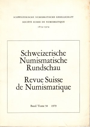 A.A.V.V. - REVUE SUISSE DE NUMISMATIQUE. Band 58. Bern, 1979. pp. 326, plates 9 + illustrations in the text.. Sommaire: - CHRISTINE WEBER-HUG. Die Geschichte der Schweizerischen Numismatischen Gesells
