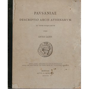 IAHN O. - PAVSANIAE; descriptio arcis athenarvm in vsvm scholarvm. Bonnae, 1880. pp (6) 69, tavv. 8 ripiegate piu volte. Rilegatura editoriale sciupata, interno buono stato, molto raro.