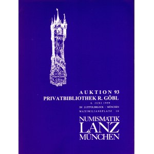 LANZ NUMISMATIK. Auktion 93. Munchen, 6 - Juni, 1999. Privatebibliothek Robert Gobl. Pp 51, nn. 1043. brossura ed. ottimo stato. ottima biblioteca.