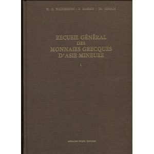 WADDINGTGTON W.H., BABELON E., TH. REINACH. - Recueil général des monnaies grecques d'Asie Mineure. 2 volumes. Part I and Part II. complete set Bologna, 1984. Pp. 640, plates,111. (Clain-Stefanelli 12