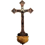 Gilded and silver-plated cross [ stoup ] - J. Hoeptner - supplier to the papal court, Breslau late 19th and early 20th century [ Wroclaw ].