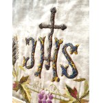 Embroidered viaticle bursa for the Host - Poland 19th century [ liturgical vessel for carrying the host ].