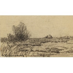 Roman Kochanowski (1857-1945), Landscape with children sitting in a field