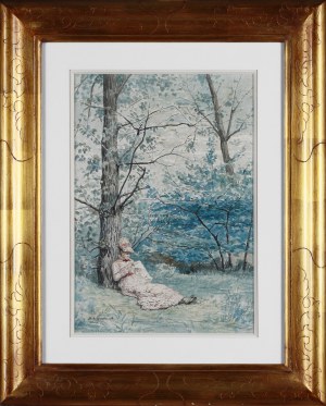 Zygmunt SOKOŁOWSKI (1859 (?) -1888), Rest in the shade of a tree, 1878