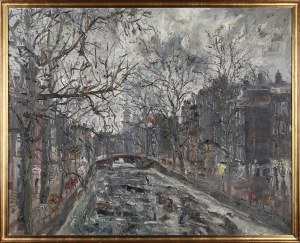 Wlodzimierz ZAKRZEWSKI (1916-1992), Amsterdam Leidsegracht, 1985