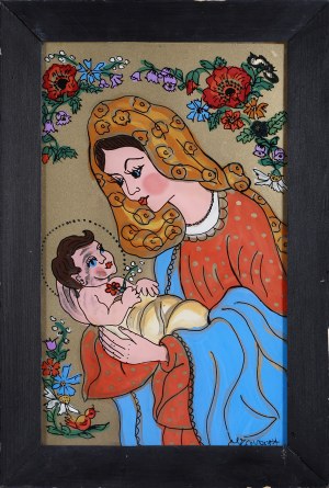 Painter unspecified, Polish 2nd half of 20th century, Madonna of the Queen, 2nd half of 20th century.