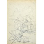 Wojciech WEISS (1875-1950), Landscape with a figure on a deckchair, 1920