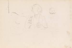 Włodzimierz TETMAJER (1862-1923), Bust of a young woman, sketches of a head, ca. 1900.