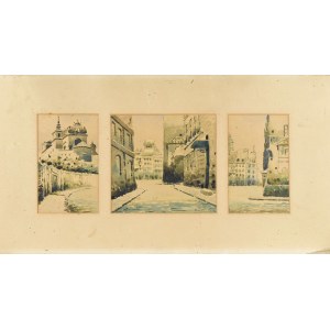 J. CZELLI (pocz. XX w.), Tryptyk, WARSZAWSKA STARÓWKA, ok. 1930