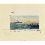 Soter August JAXA-MAŁACHOWSKI (1867-1952), Landscape with boats and view of town, 1931