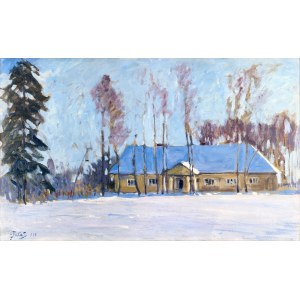 Julian FAŁAT (1853-1929), Dwór zimą, 1913