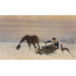 Stanislaw WITKIEWICZ (1851-1915), Hunting with greyhounds, 1875