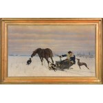 Stanislaw WITKIEWICZ (1851-1915), Hunting with greyhounds, 1875