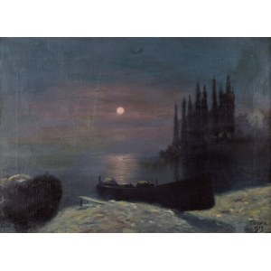 Soter JAXA-MAŁACHOWSKI (1867-1952), Jezioro Garda nocą, 1919