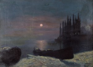 Soter JAXA-MAŁACHOWSKI (1867-1952), Lake Garda at night, 1919
