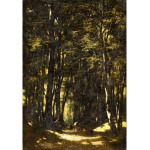 Władysław MALECKI (1836-1900), Tabor w lesie, 1882? (data słabo widoczna)