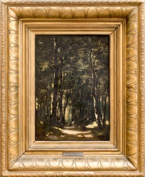 Wladyslaw MALECKI (1836-1900), Tabor in the forest, 1882? (date faintly visible)