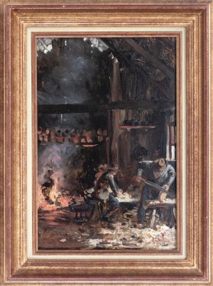 Paul MERWART (1855-1902), In the woodworking shop