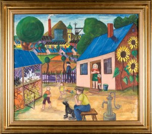 Pawel WRÓBEL (1913-1984), In the courtyard, 1982