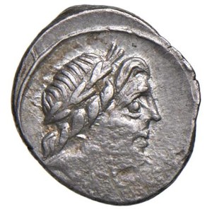 Roman coins Republic - Anonymous - Quinarius (81 B.C.) Laureate head of Apo...
