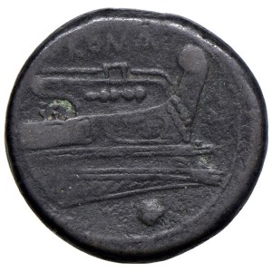 Roman coins Republic - Anonime - Oncia - Testa di Roma a s. - R/ Prua a d...