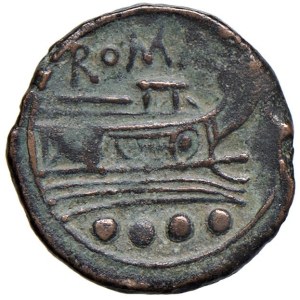 Roman coins Republic - Anonime - Triens (dopo il 211 a.C.) Testa di Miner...