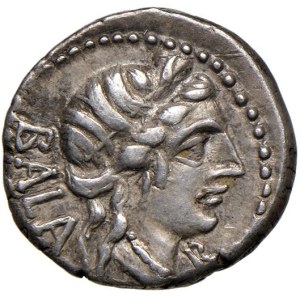 Roman coins Republic - Aelia - C. Allius Bala - Denario (92 a.C.) Testa d...